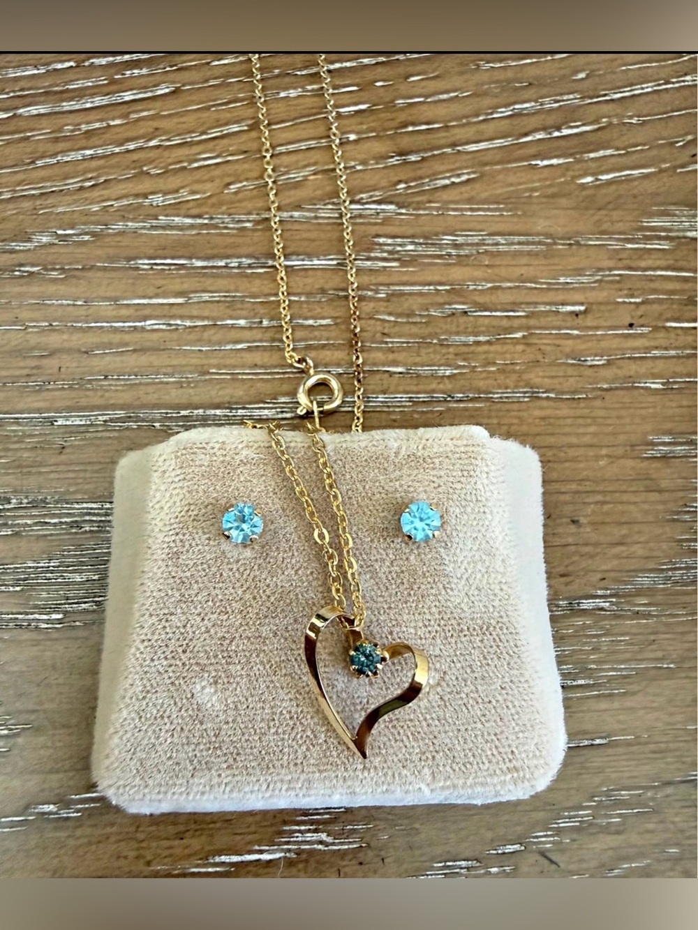 Vintage-style gold-plated Blue Topaz Set